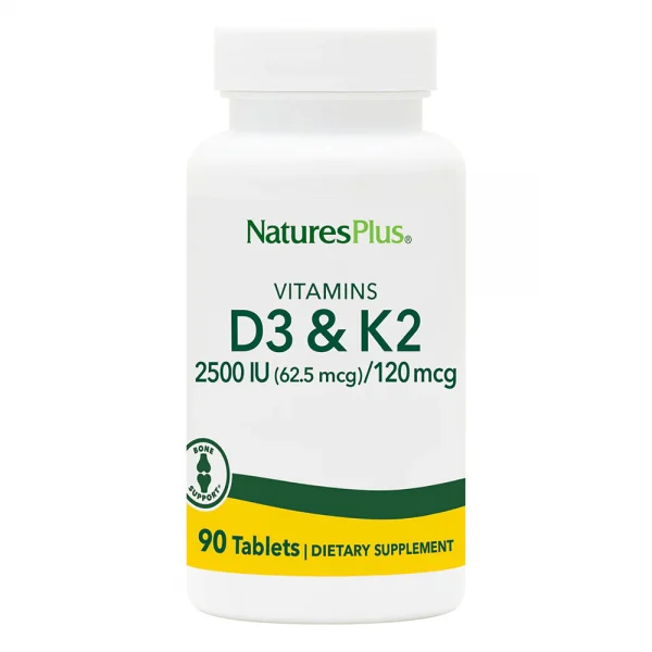 NaturesPlus Vitamins D3 & K2 - 90 Tablets